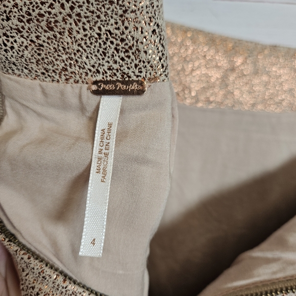 Free People rose gold metallic mini skirt - Picture 9 of 9